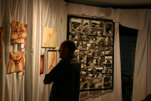 Work on display at Island People IF House — Erotic Art Week archive photograph